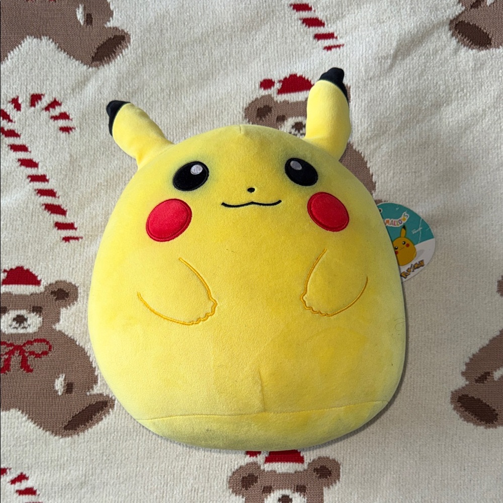 Pikachu Squishmallows Yellow and Black Stuffed Animal